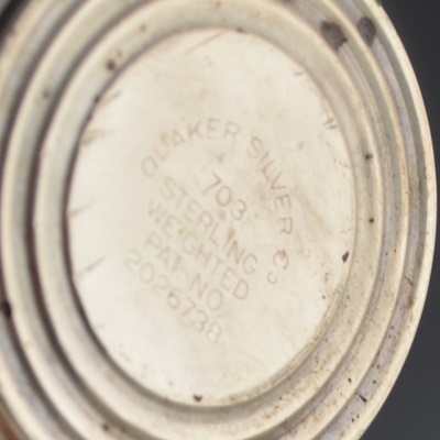 Two Weighted Sterling Compotes and Etched Salt and Pepper Shakers