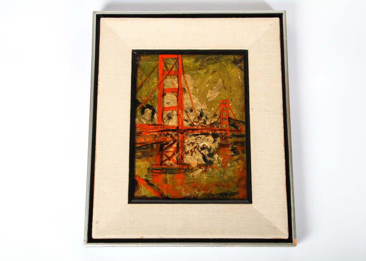 Golden Gate Bridge Oil Painting on Paper