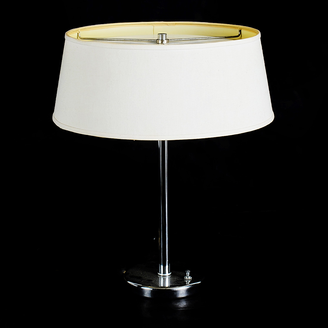 Vintage Nessen Chrome Double-Bulb Table Lamp