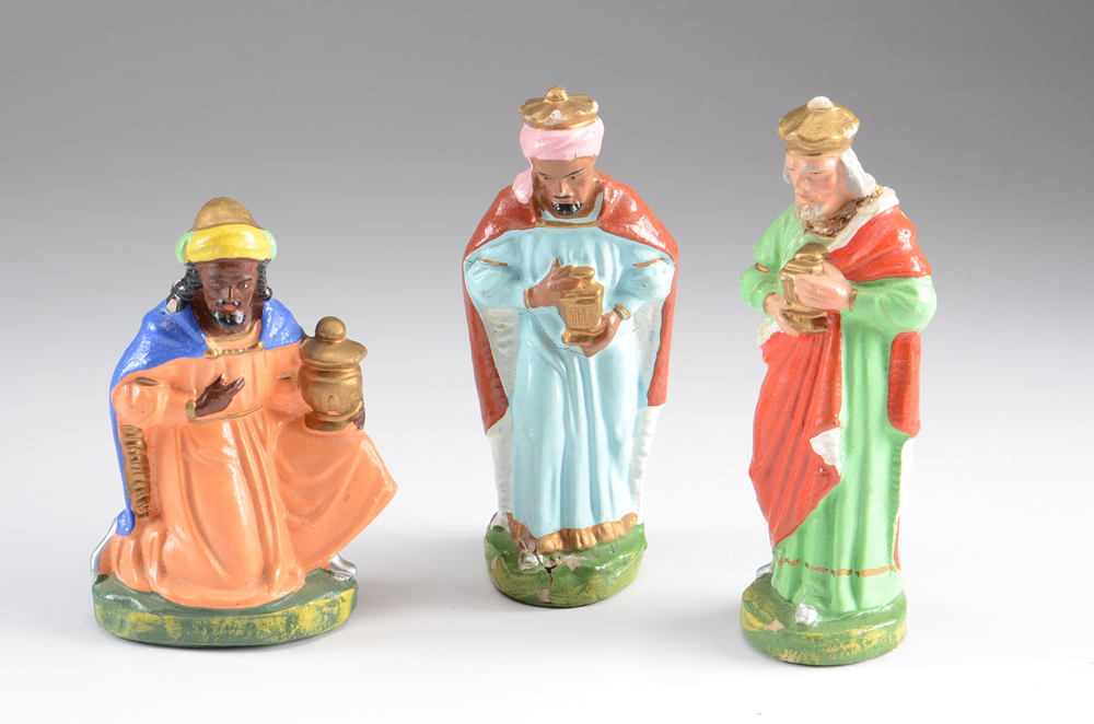 Vintage German Nativity and Wooden Austrian Village