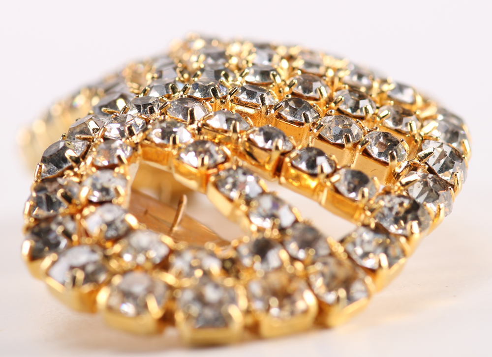 Vintage Rhinestone Shoe Clips and Bracelet