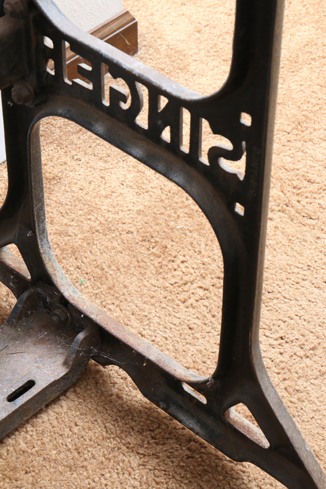 Vintage Cast Iron Singer Sewing Machine Table Base
