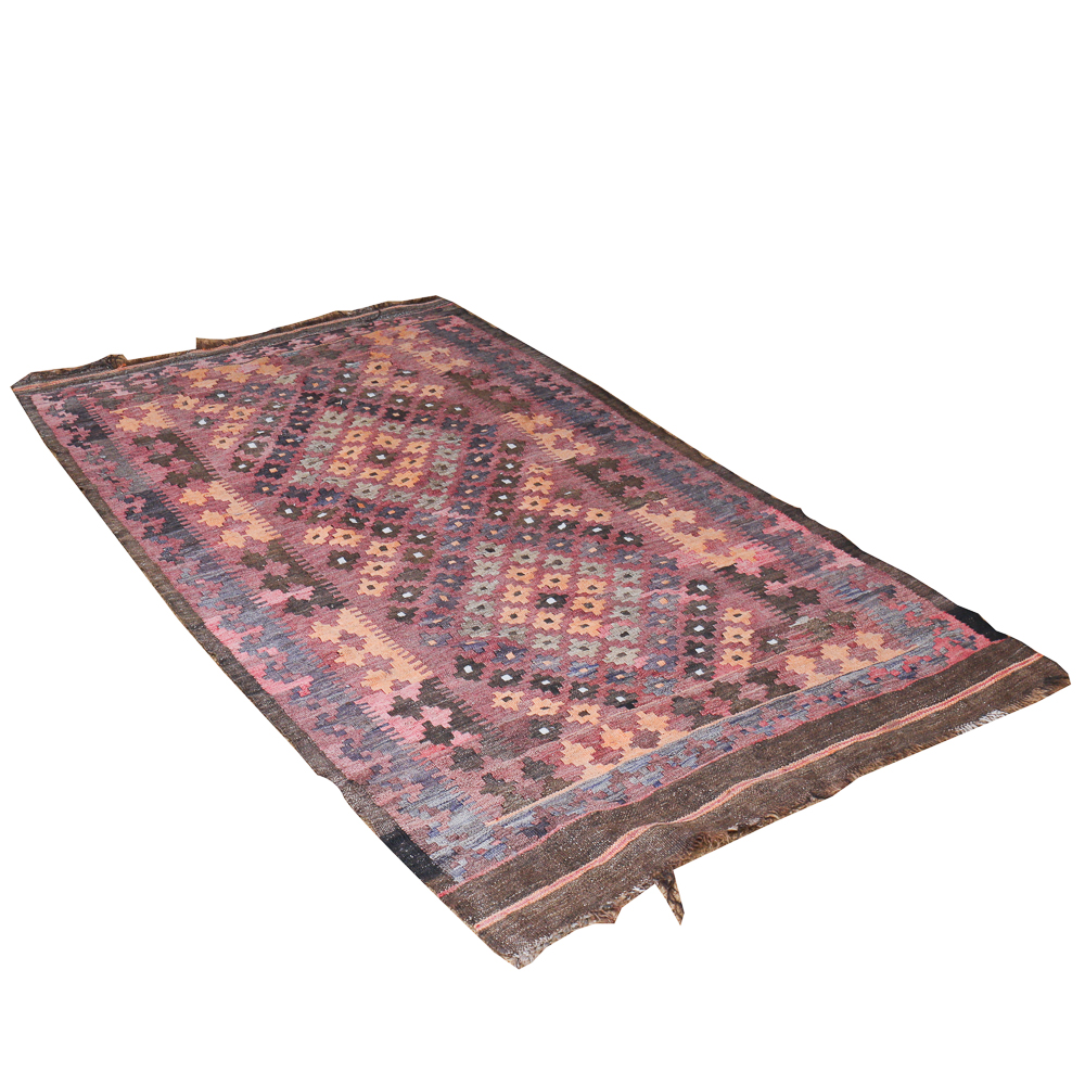 Vintage Handwoven Uzbek Afghan Teppich Kilim Rug