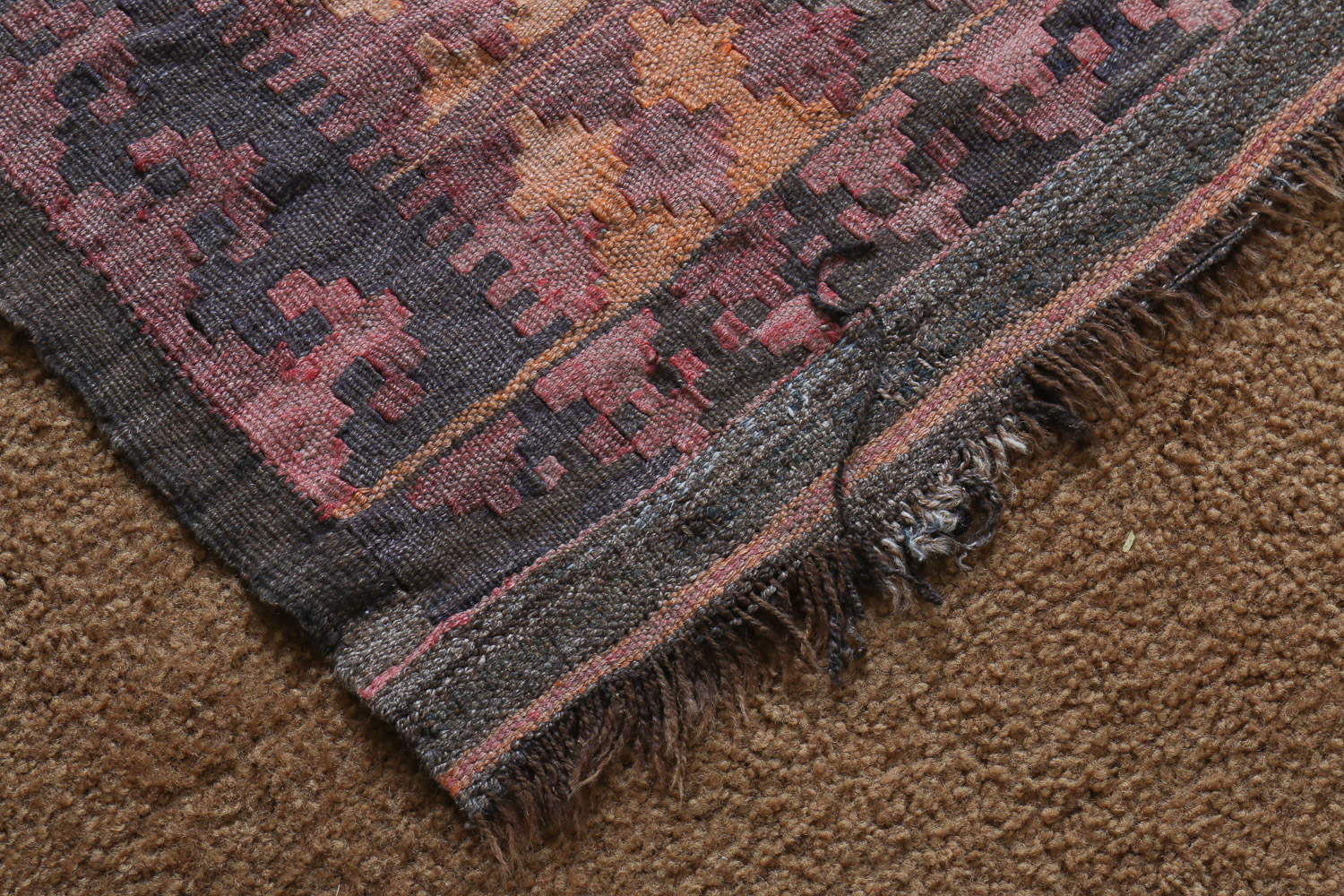 Vintage Handwoven Uzbek Afghan Teppich Kilim Rug