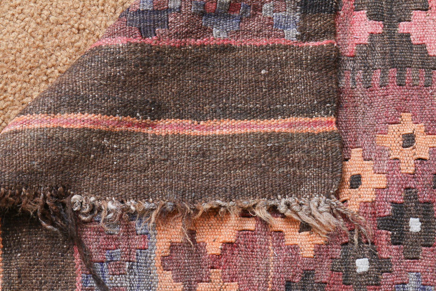 Vintage Handwoven Uzbek Afghan Teppich Kilim Rug