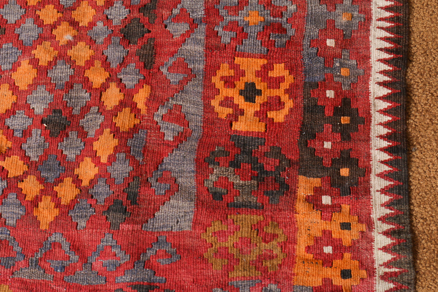 Handwoven Vintage Turkish Kilim Rug