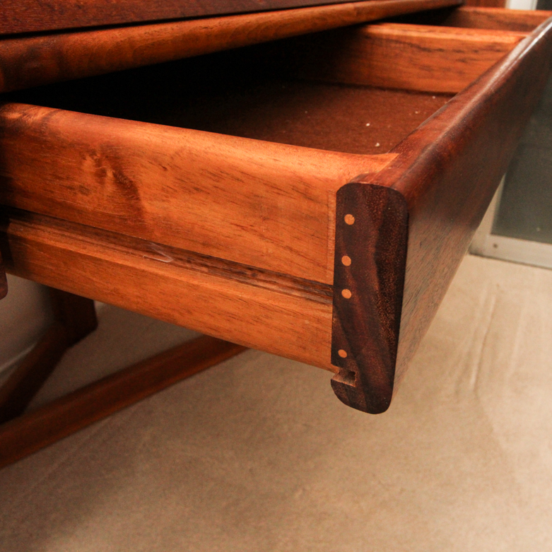 Hand Made Walnut Roll Top Desk By Herzog