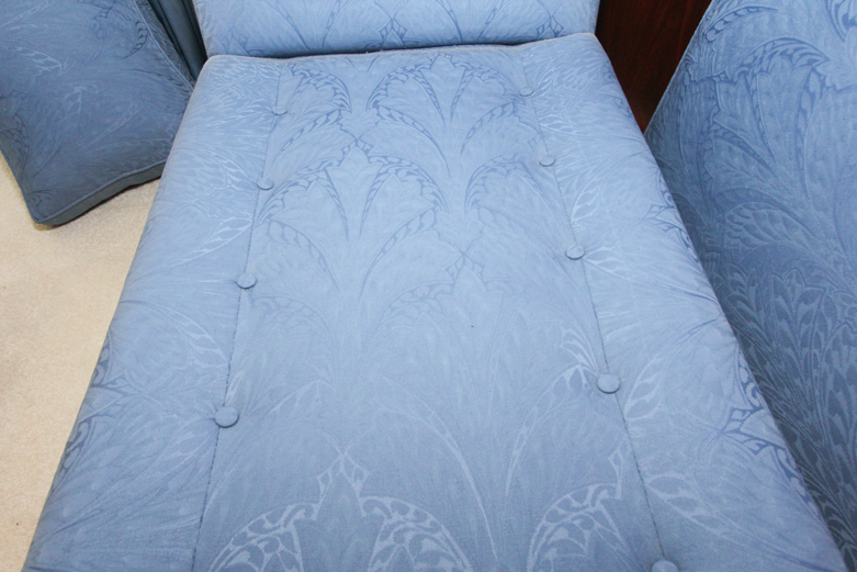 Blue Upholstered Mid Century Modern Chaise Lounge