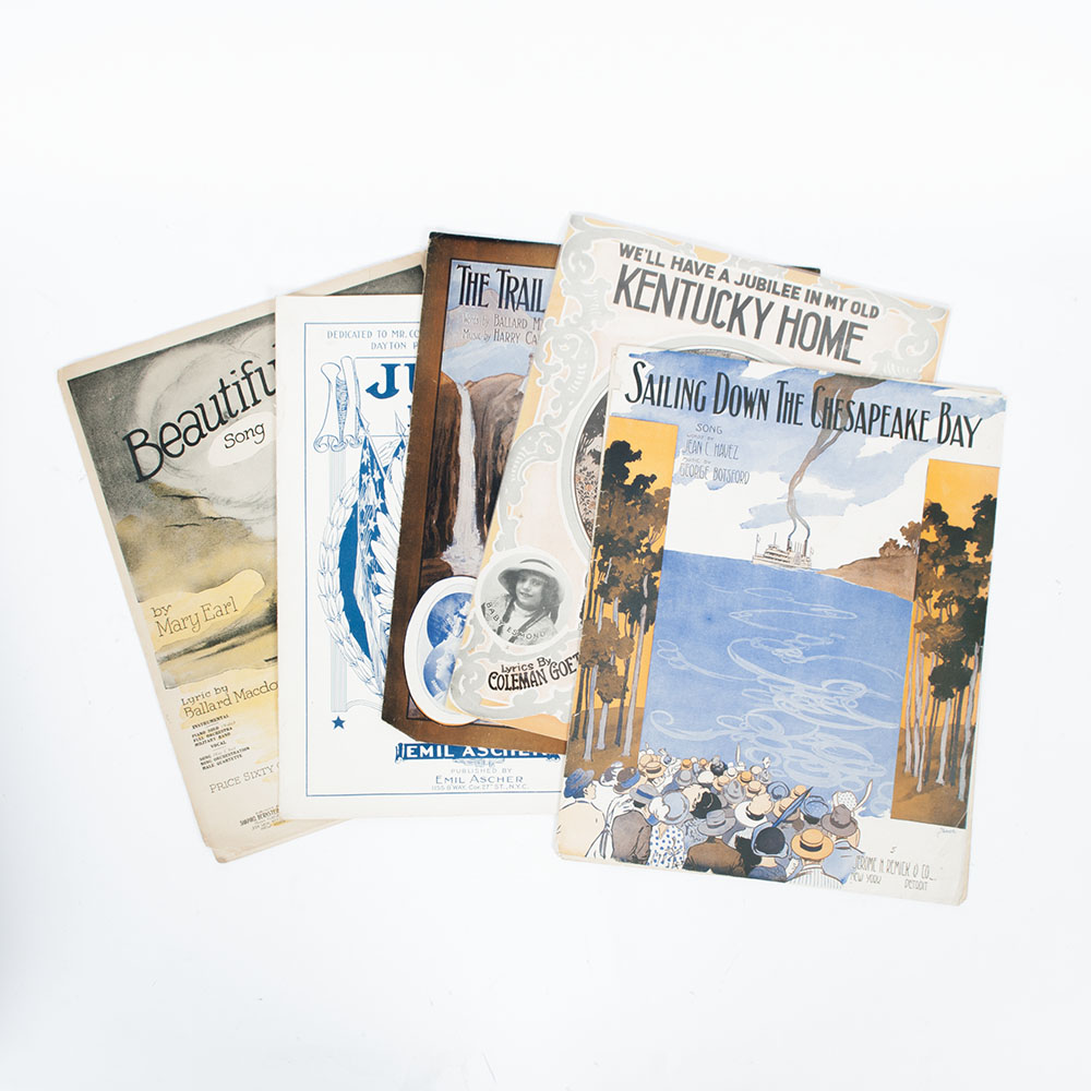 Vintage Sheet Music for Folk Songs