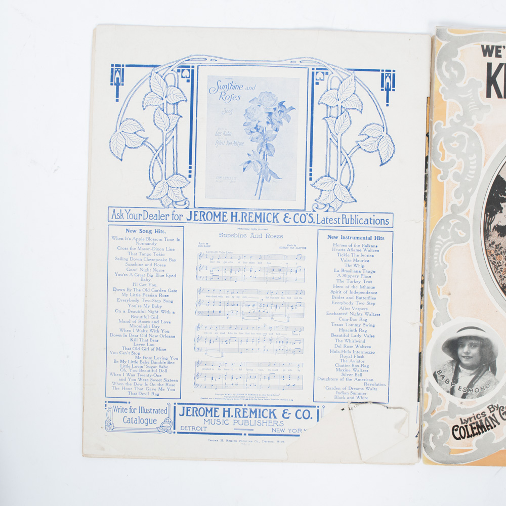 Vintage Sheet Music for Folk Songs