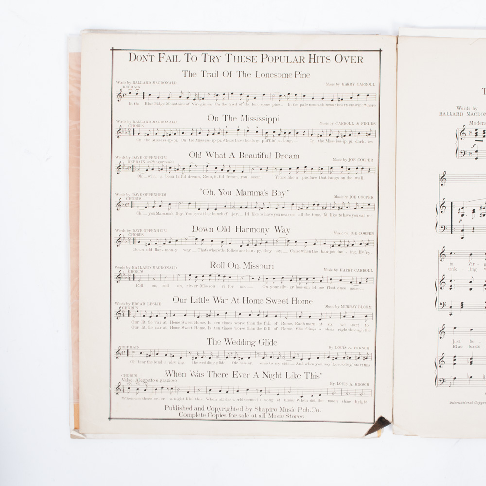 Vintage Sheet Music for Folk Songs