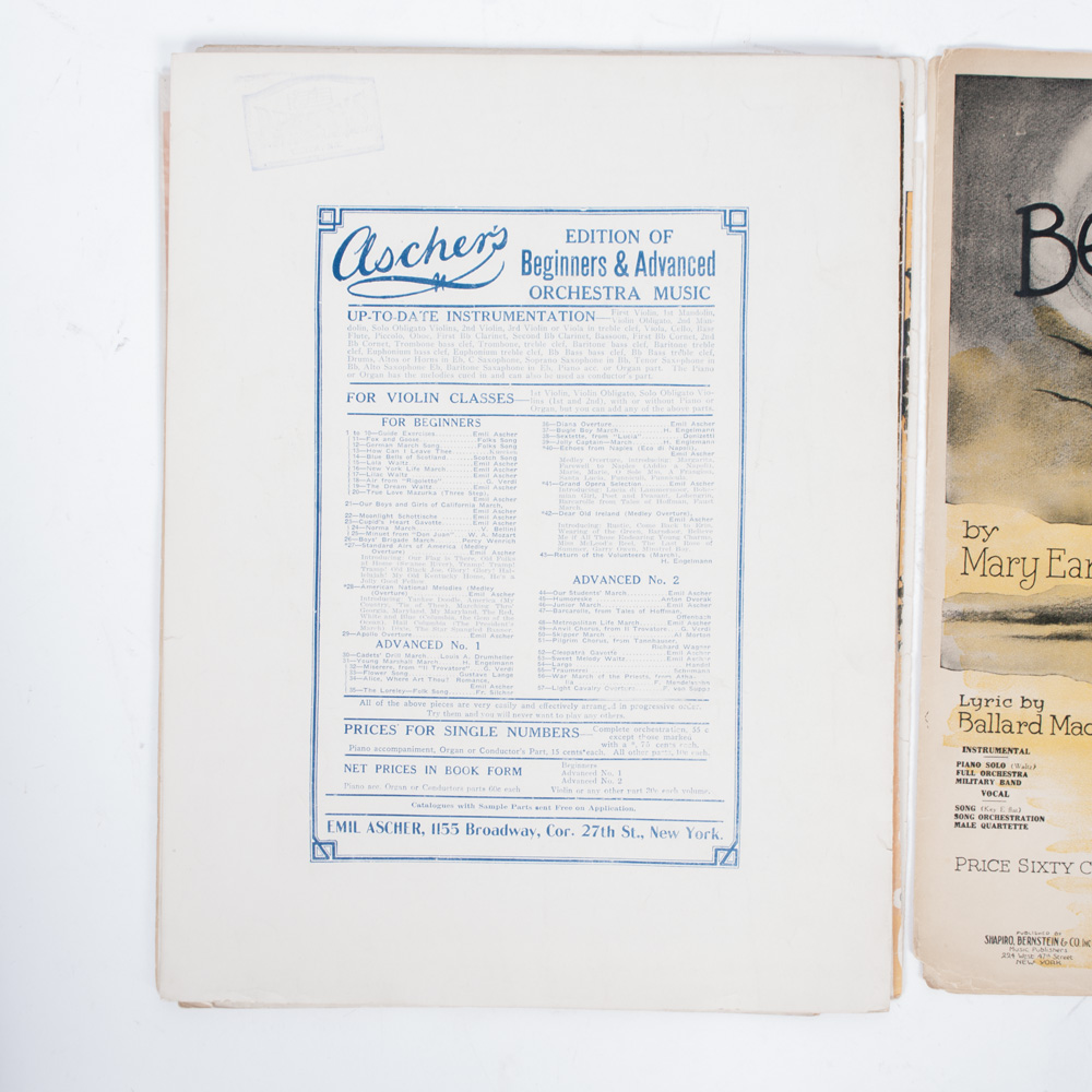Vintage Sheet Music for Folk Songs