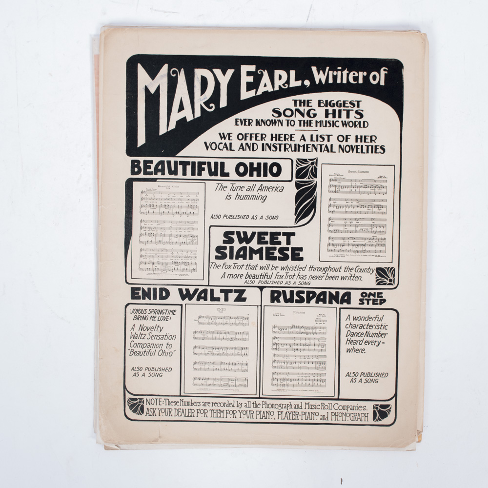 Vintage Sheet Music for Folk Songs