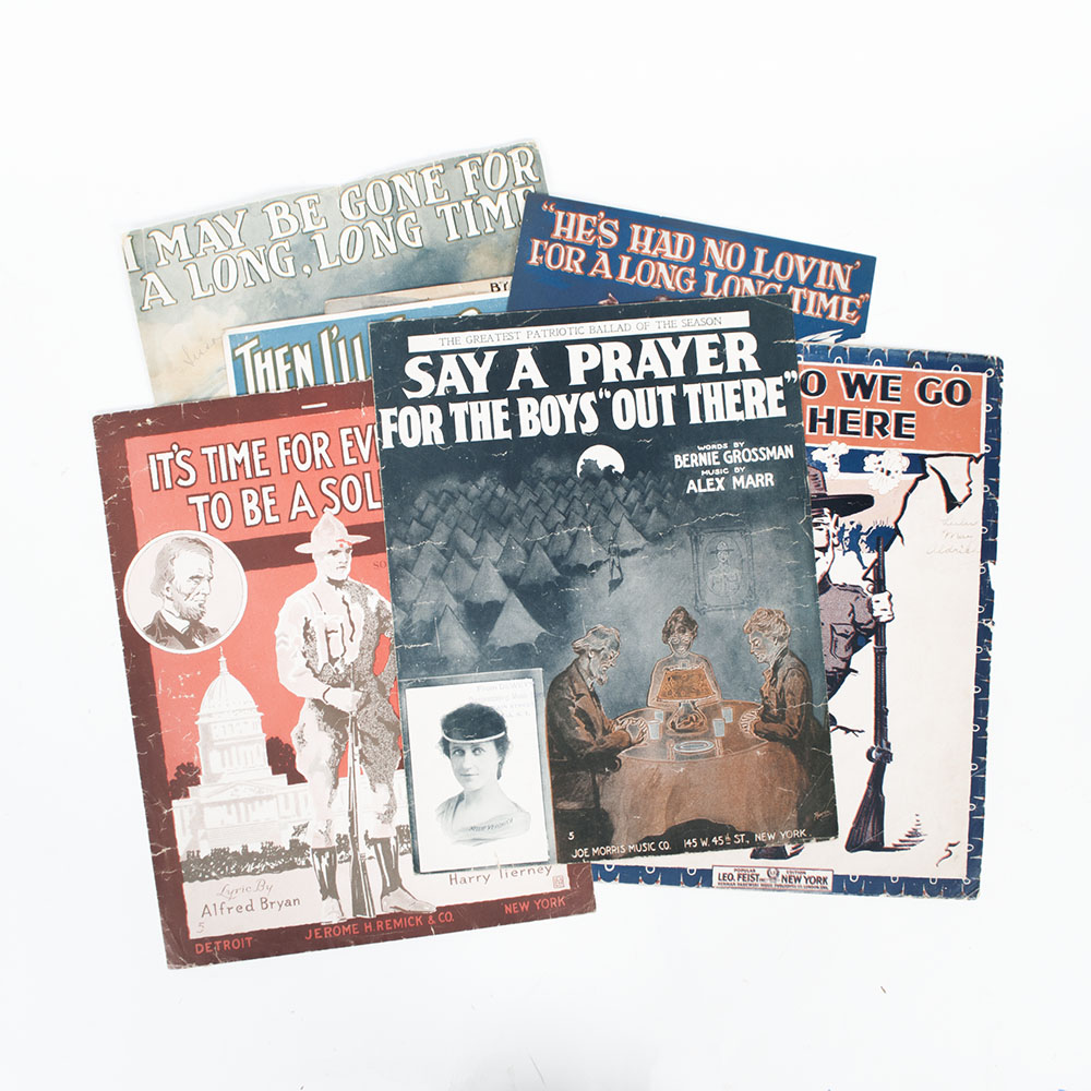 Vintage Sheet Music for Military Love Songs