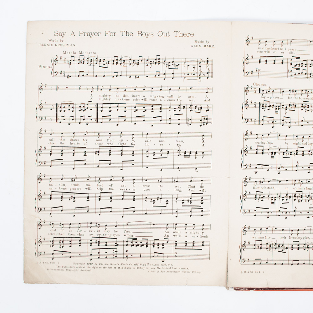 Vintage Sheet Music for Military Love Songs