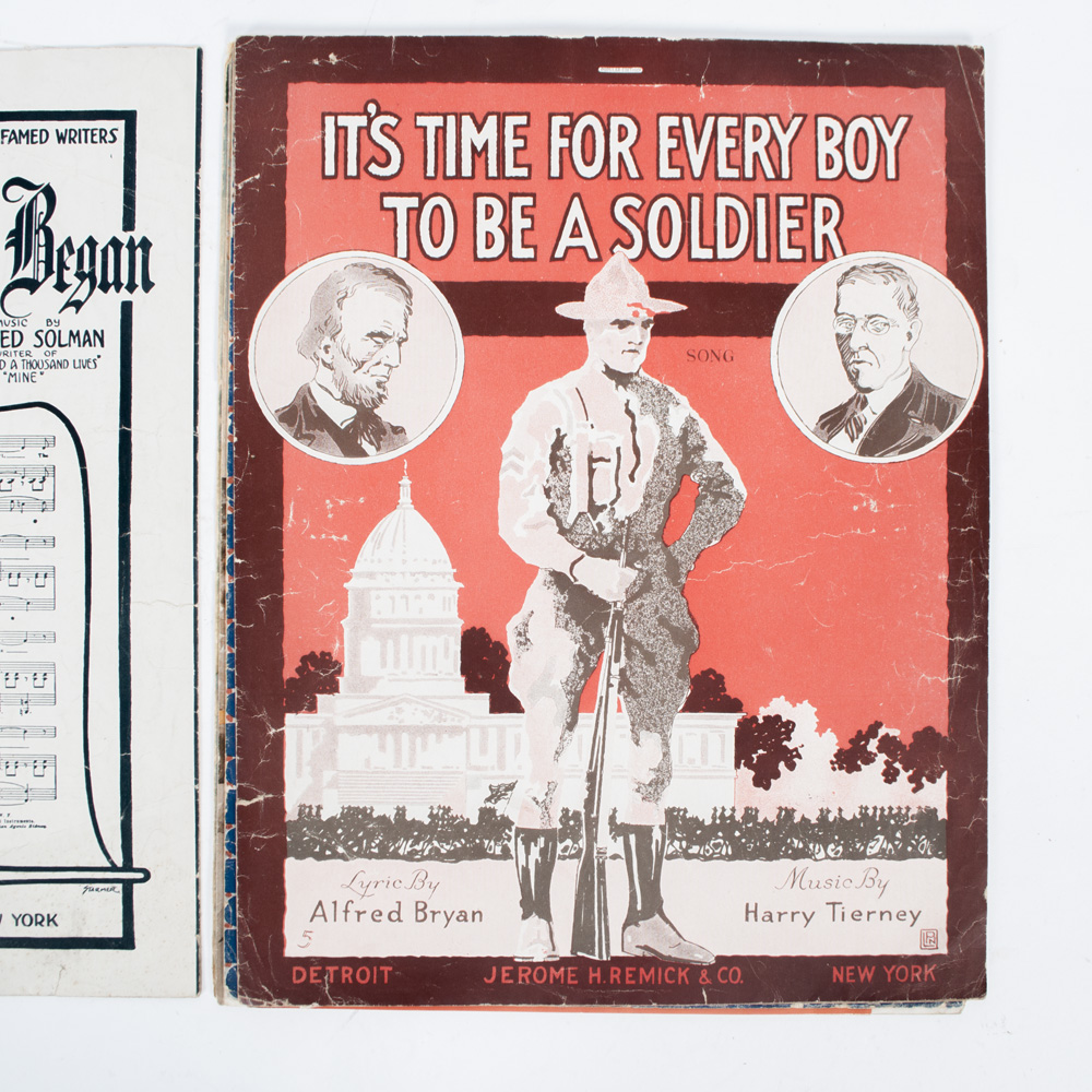 Vintage Sheet Music for Military Love Songs