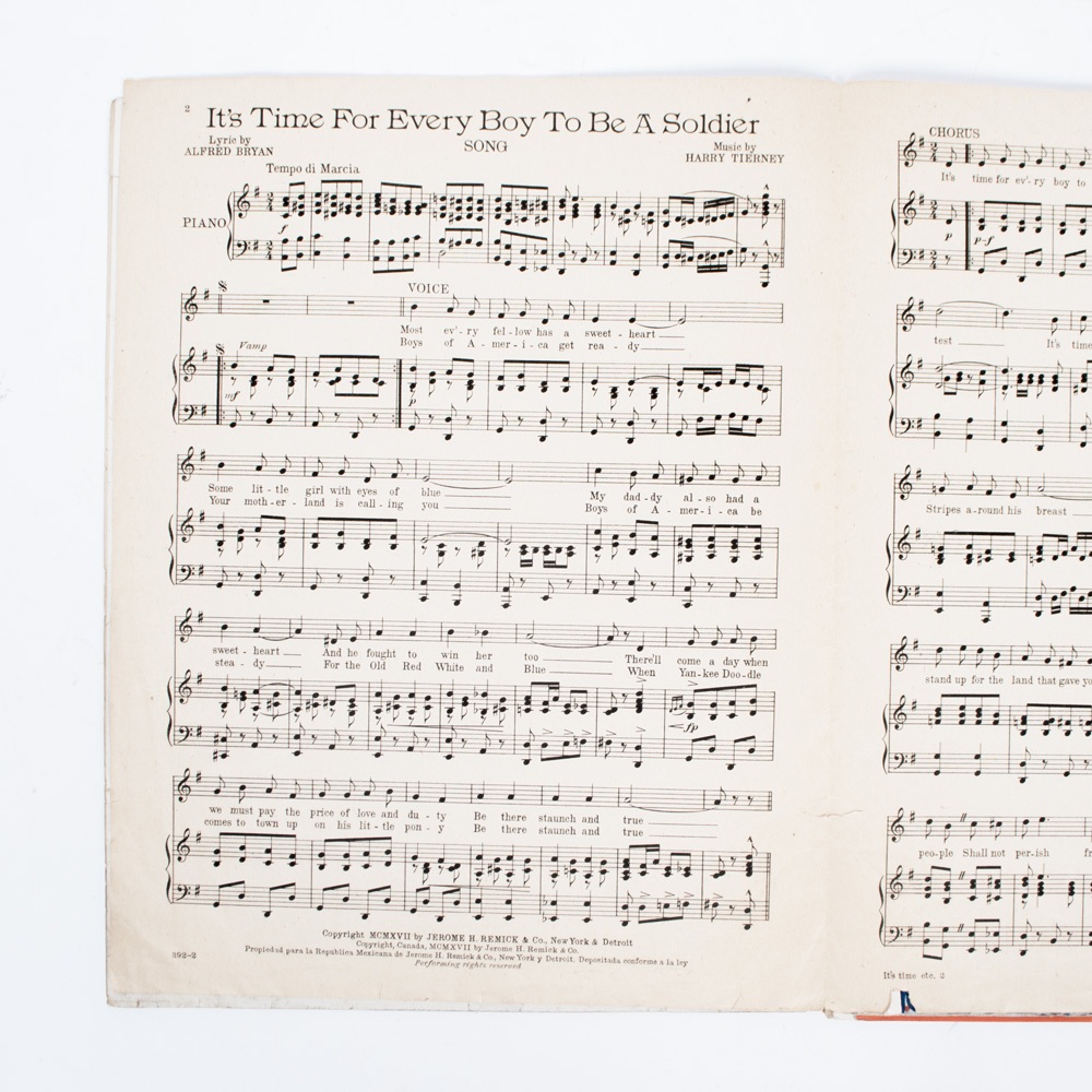 Vintage Sheet Music for Military Love Songs