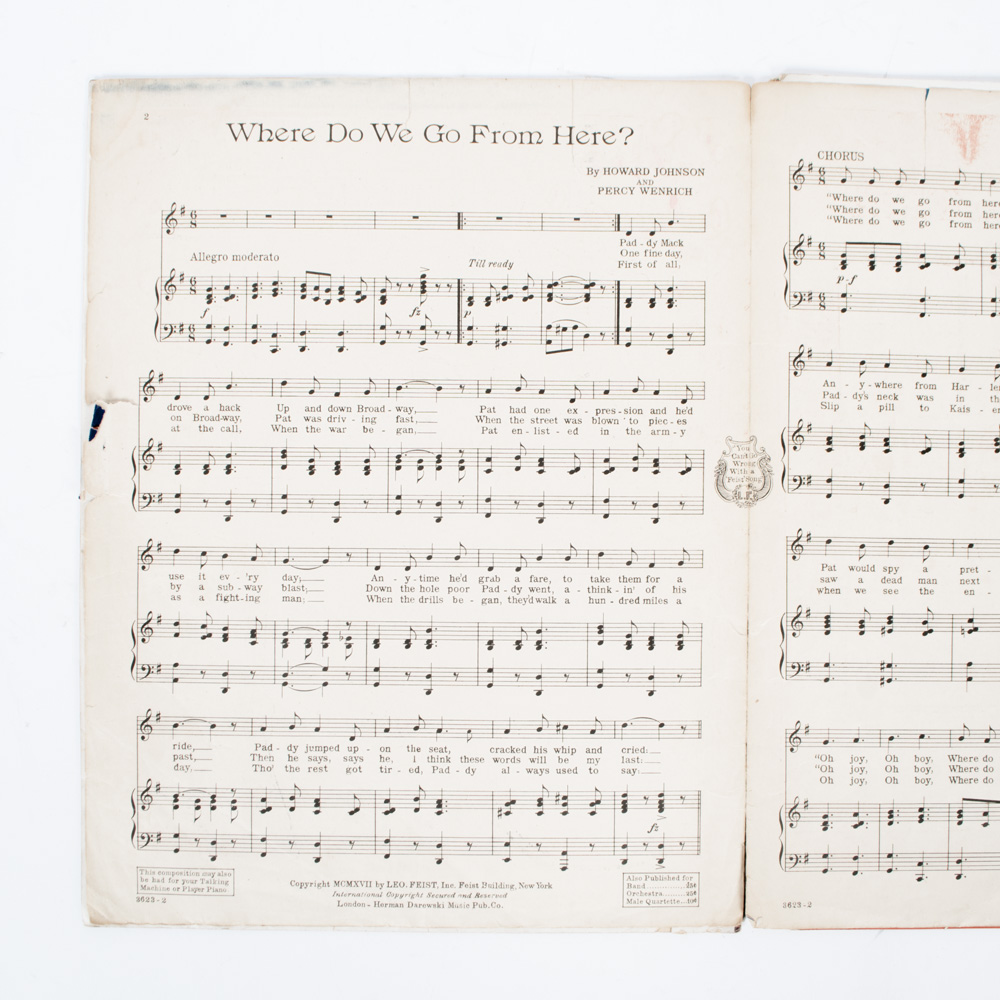 Vintage Sheet Music for Military Love Songs