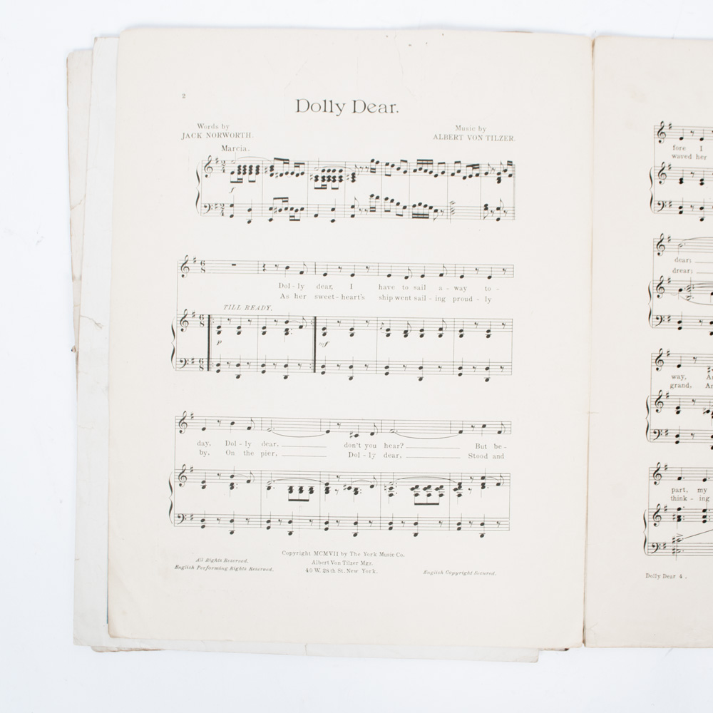 Vintage Sheet Music for Military Love Songs