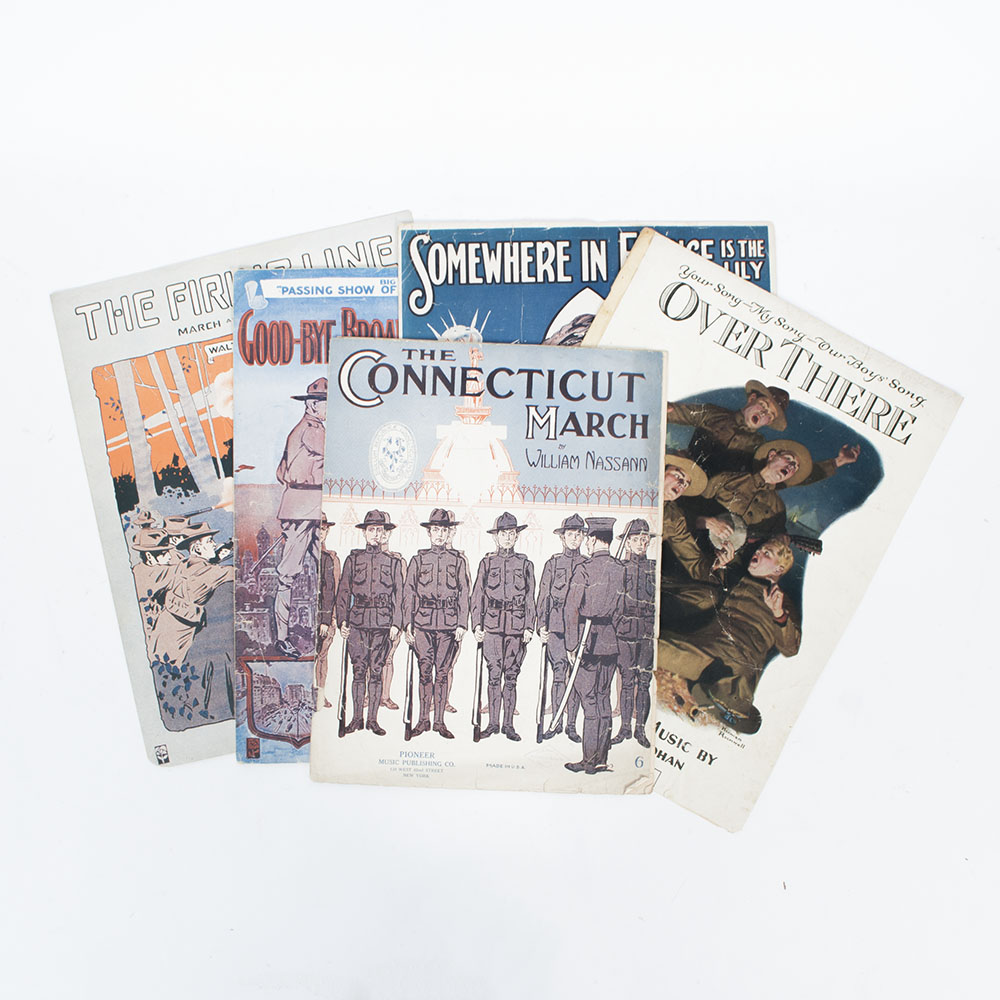 Vintage Sheet Music for Military Songs