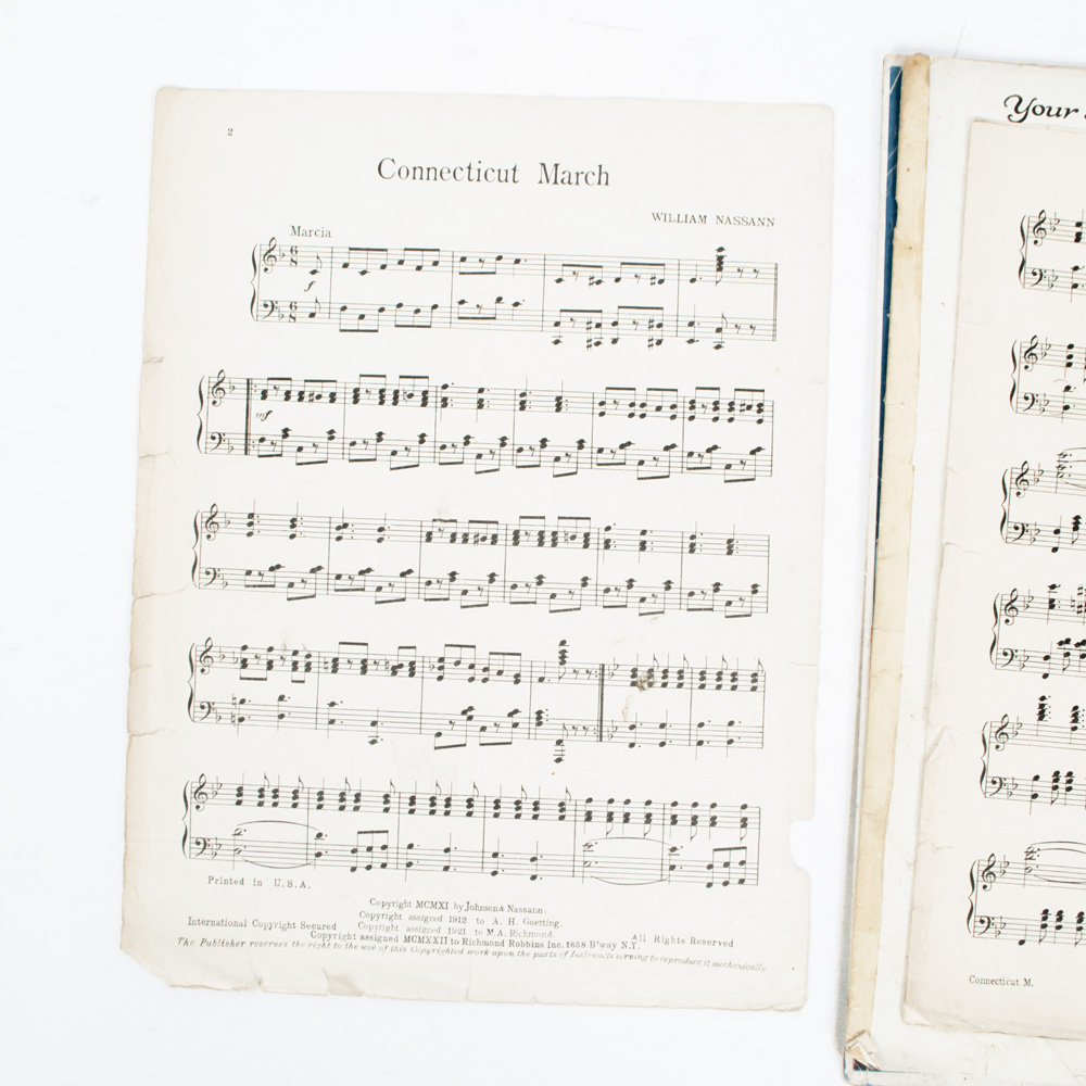 Vintage Sheet Music for Military Songs