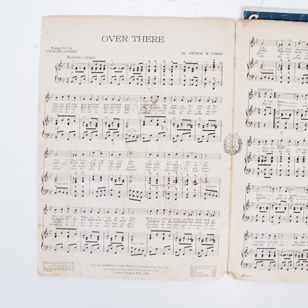 Vintage Sheet Music for Military Songs