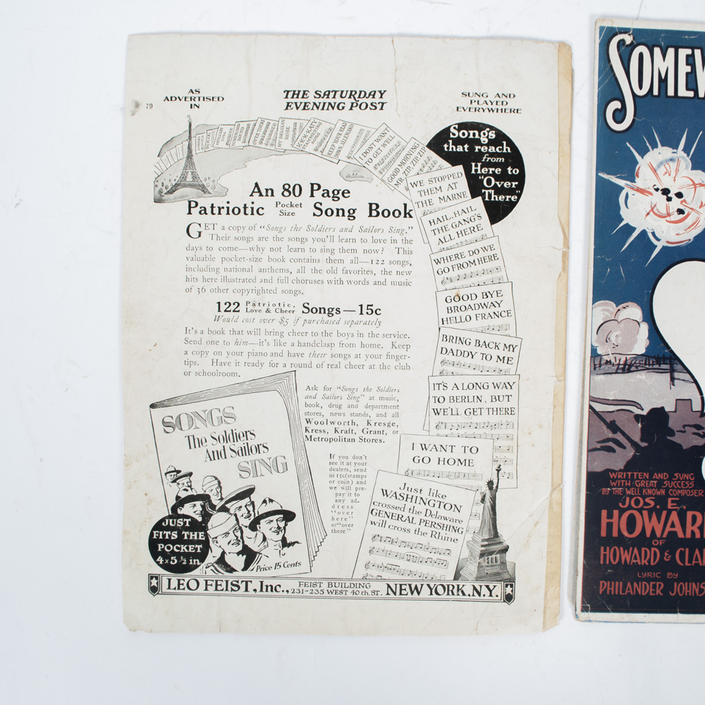 Vintage Sheet Music for Military Songs
