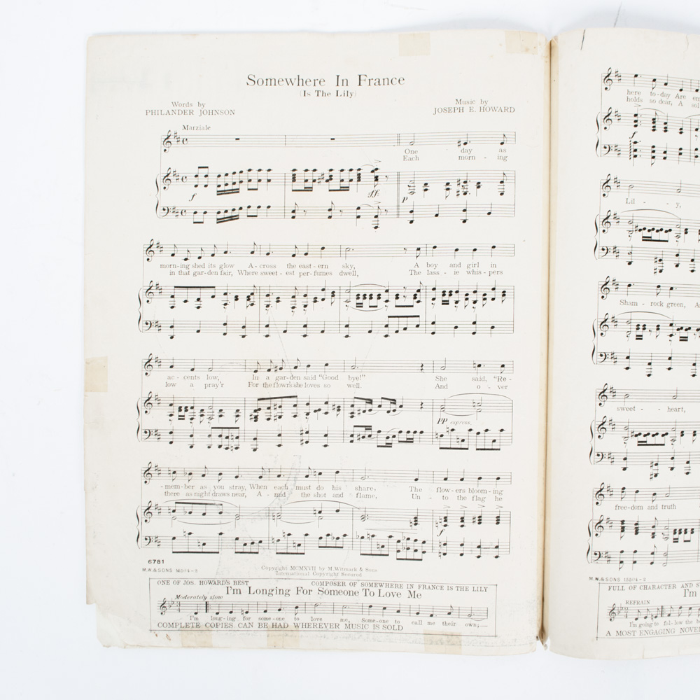 Vintage Sheet Music for Military Songs