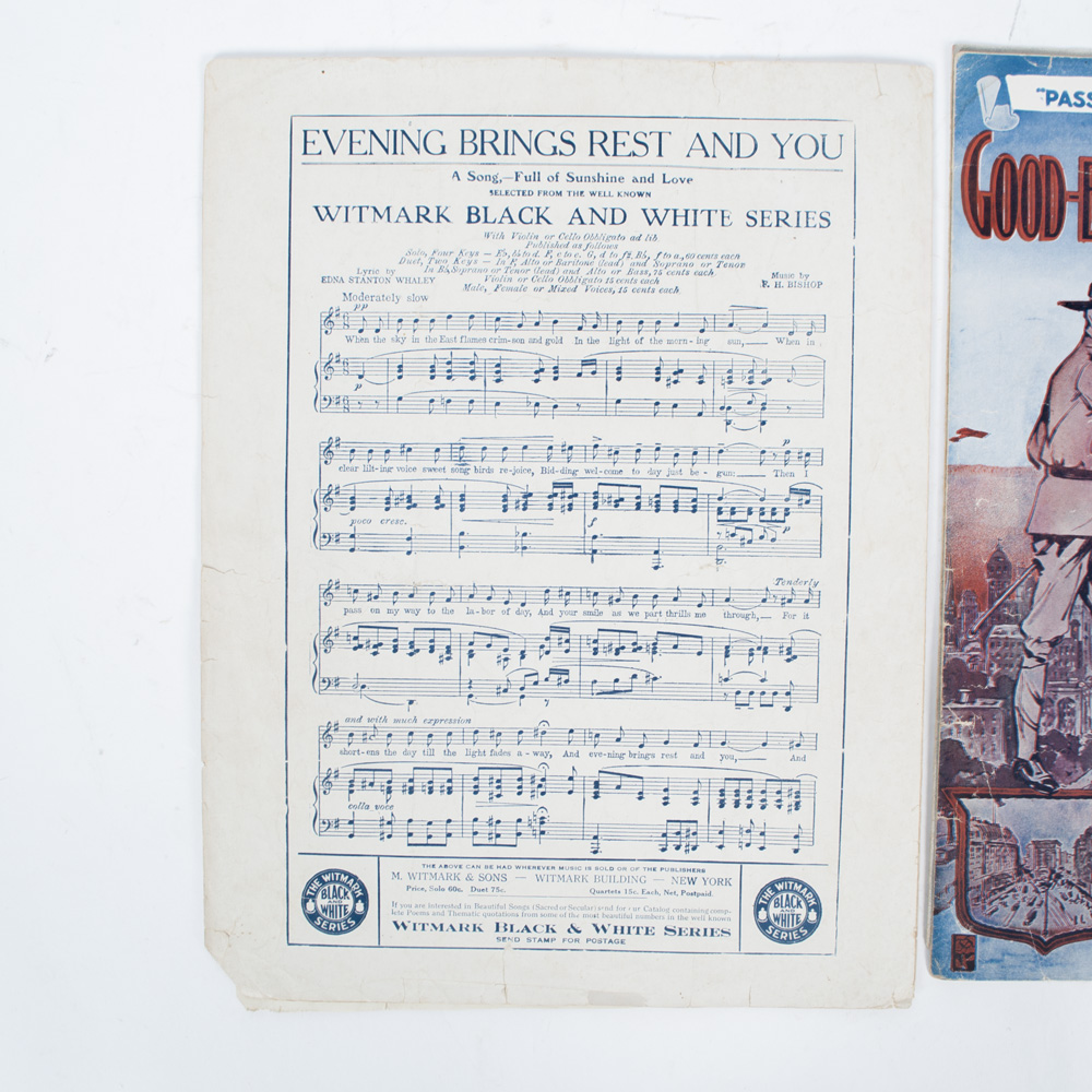 Vintage Sheet Music for Military Songs