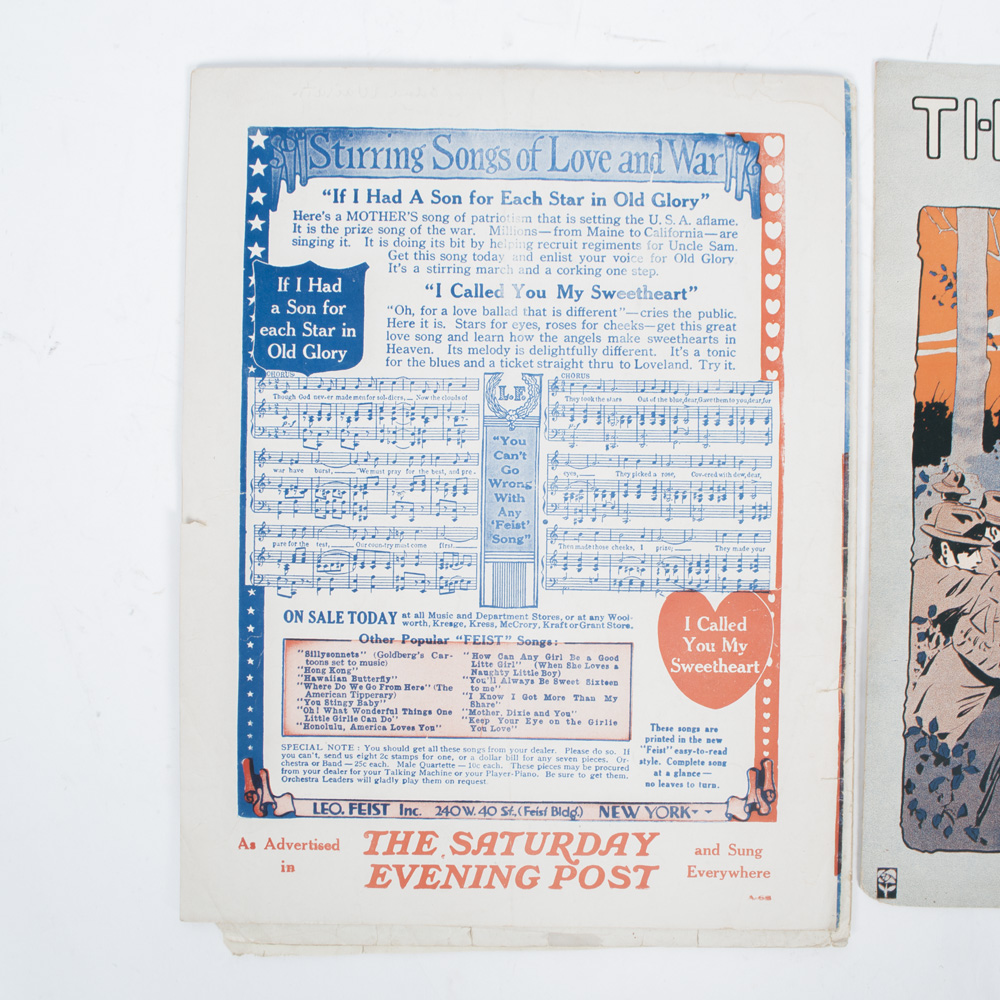 Vintage Sheet Music for Military Songs