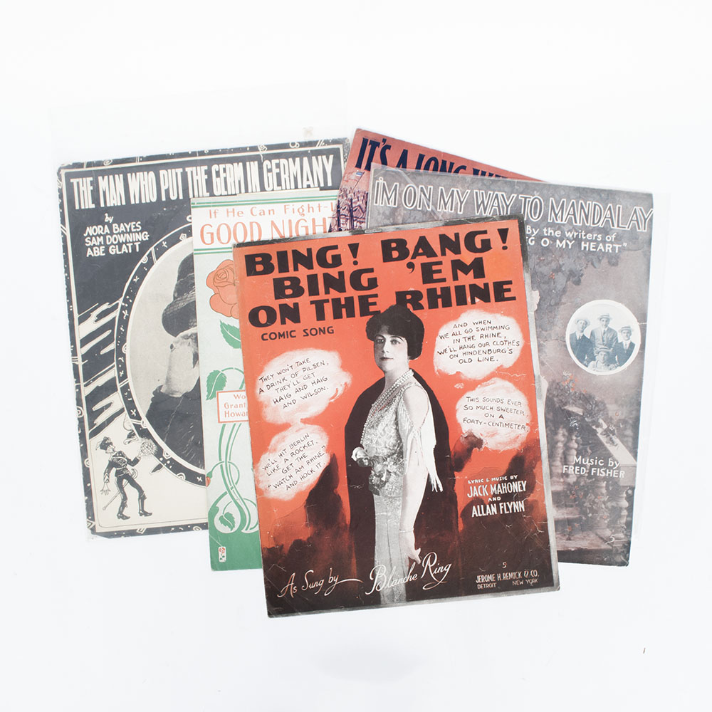 Vintage Sheet Music for World War II Songs