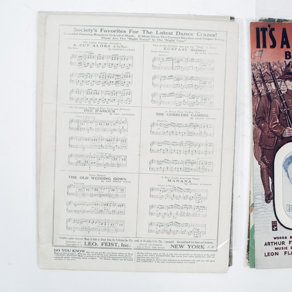 Vintage Sheet Music for World War II Songs