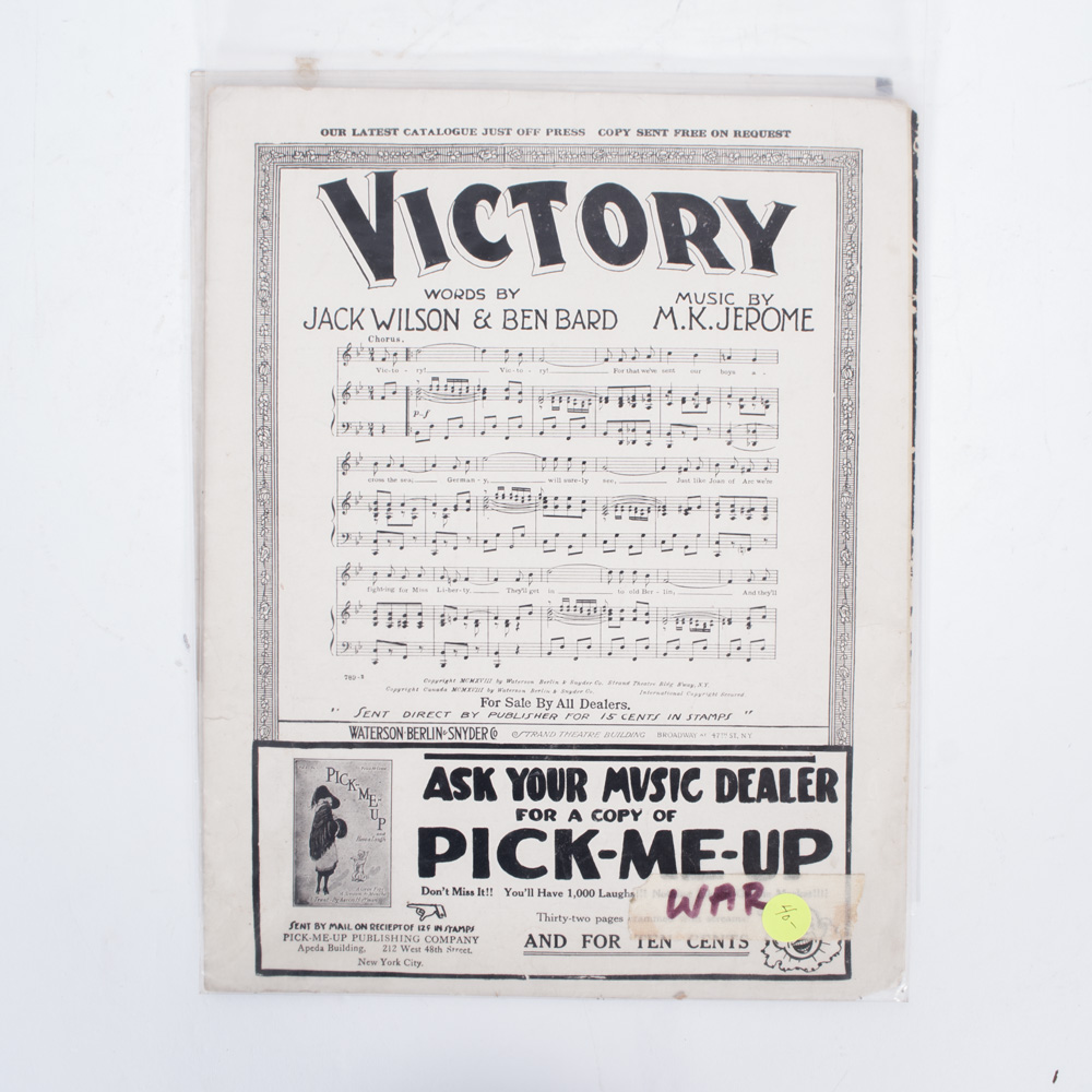 Vintage Sheet Music for World War II Songs