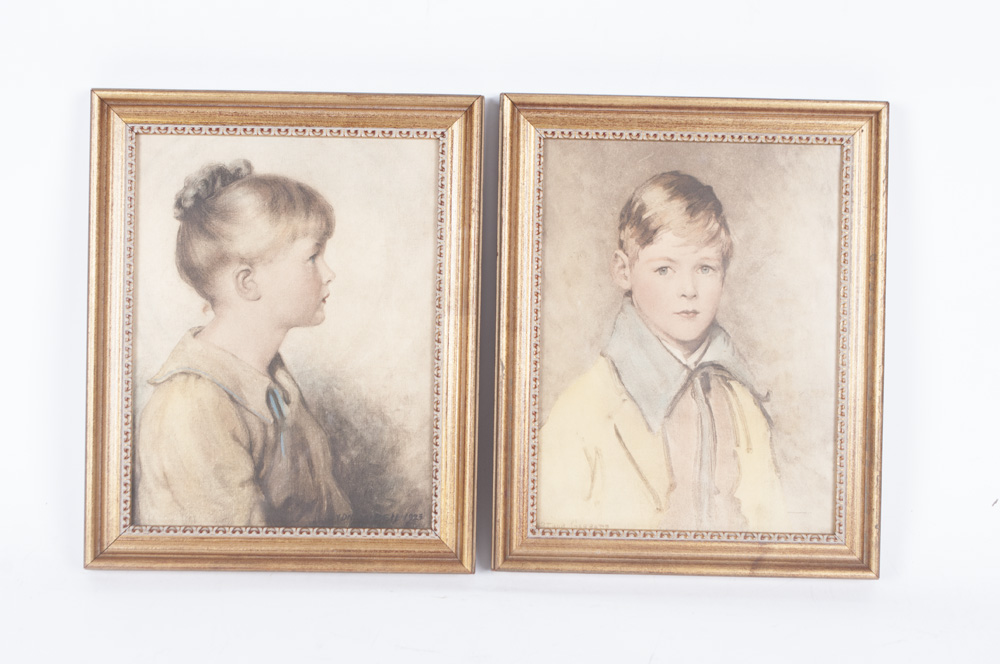 Vintage Prints After Pastel Portraits