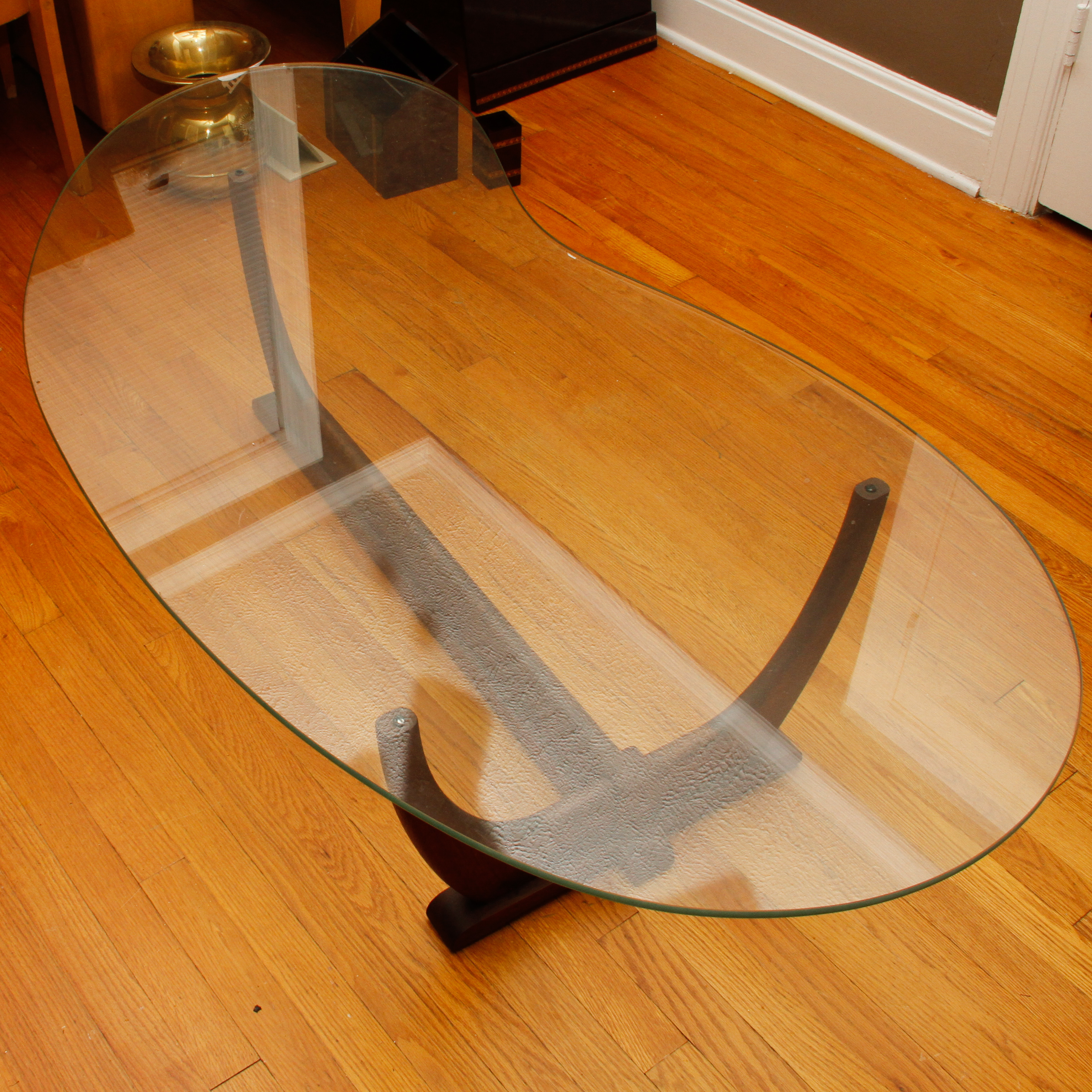 Mid Century Modern Glass Top Coffee Table