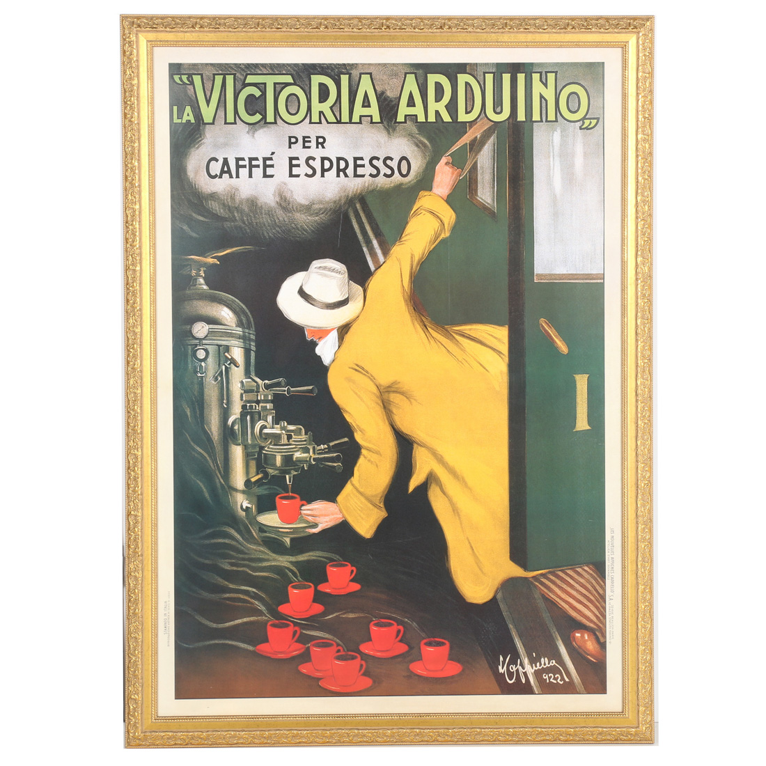 Offset Lithograph after Cappiello "La Victoria Aduino Per Caffe' Espresso"