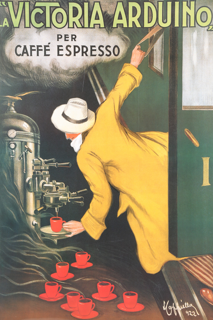 Offset Lithograph after Cappiello "La Victoria Aduino Per Caffe' Espresso"