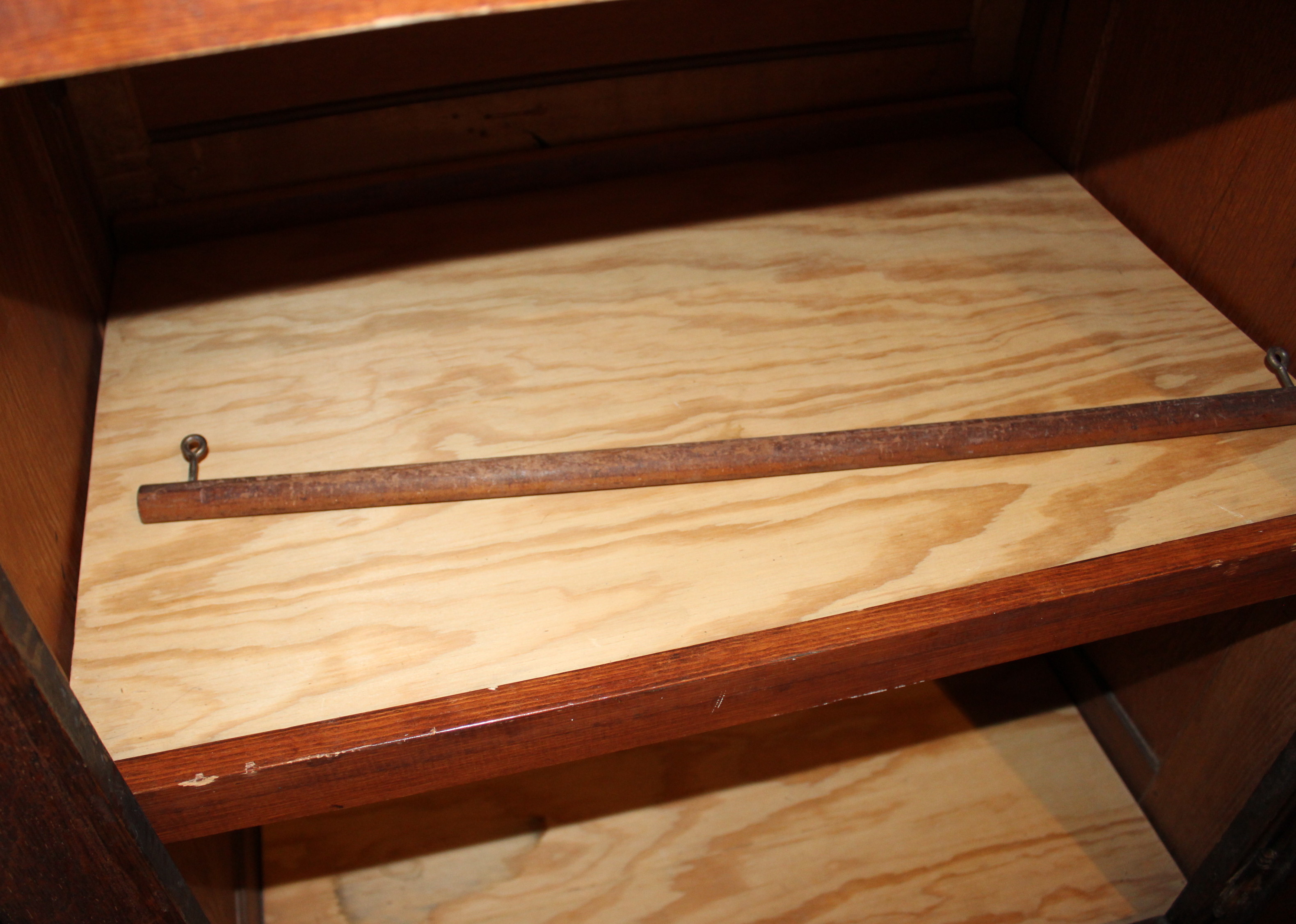 Antique Tiger Oak Wardrobe With Mirror