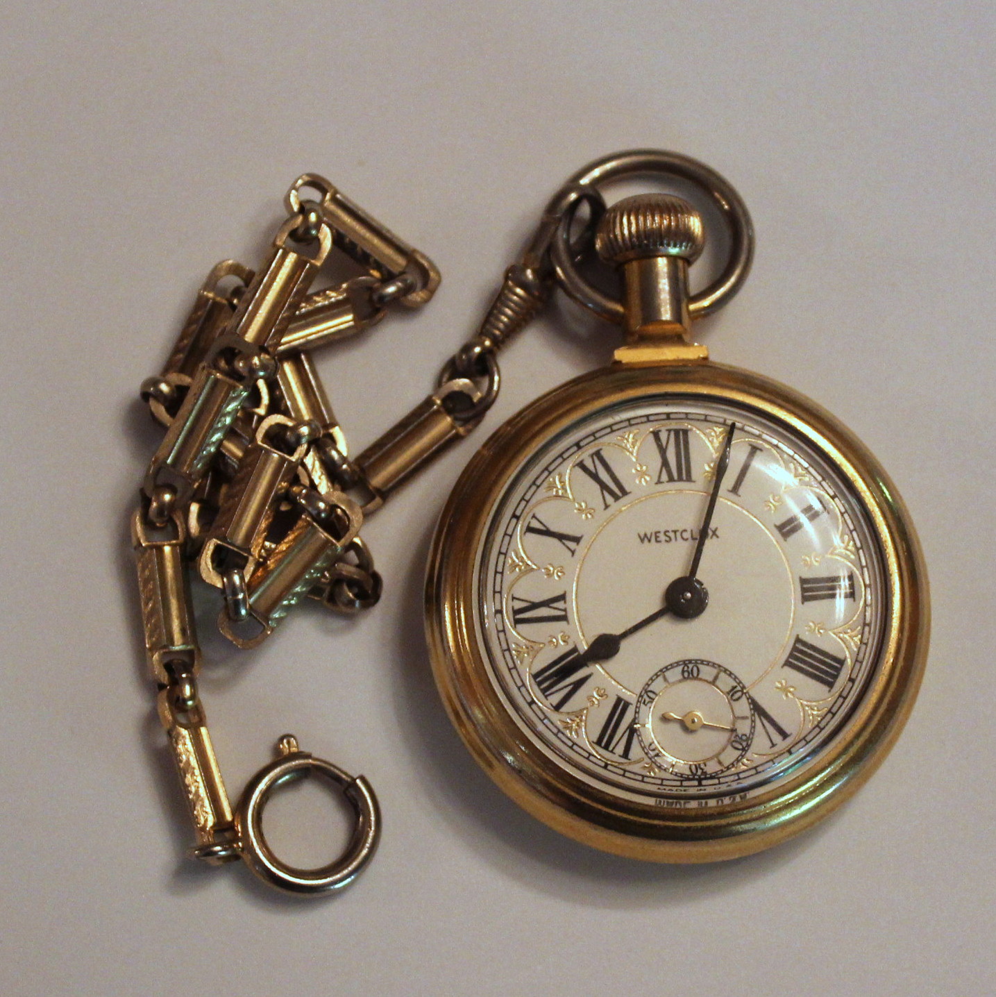Westclox Pocket Watch With Chain Fob