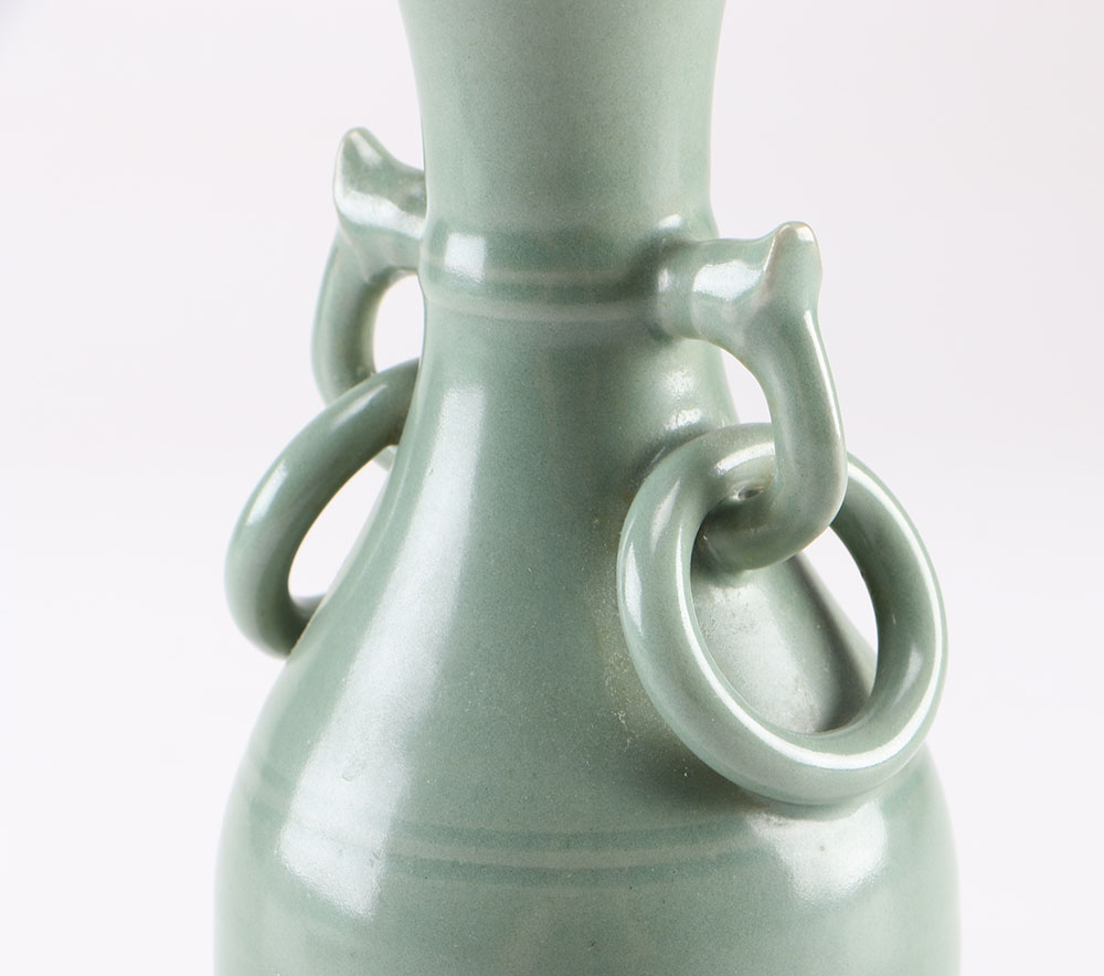 East Asian Celadon Ceramic Baluster Vase