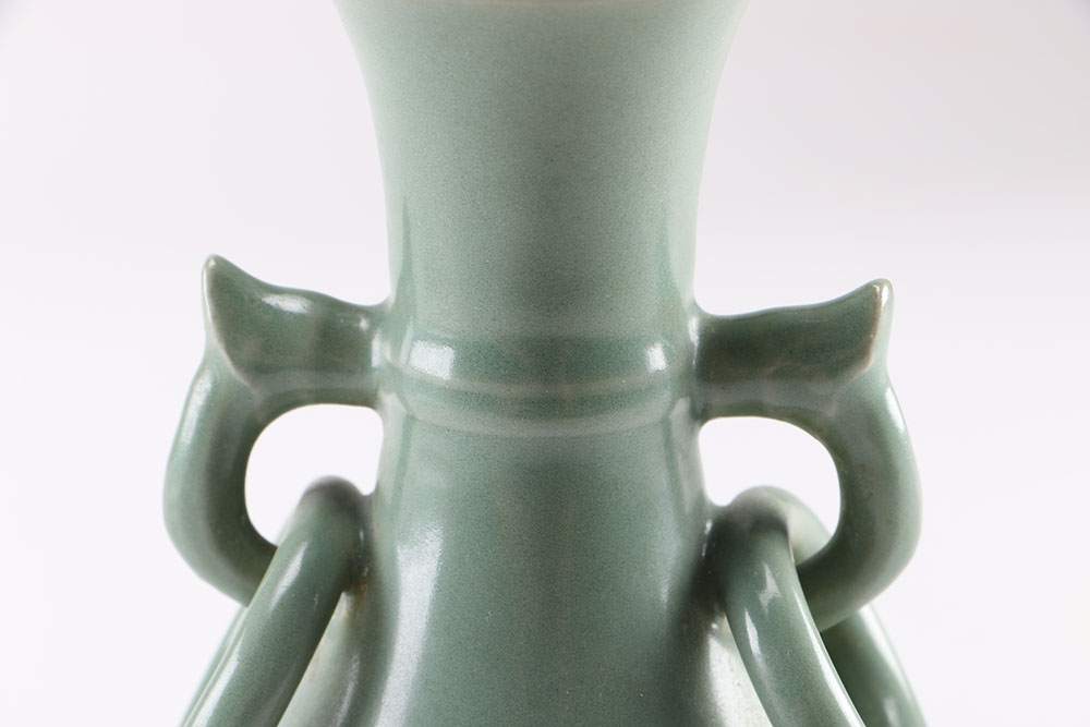 East Asian Celadon Ceramic Baluster Vase