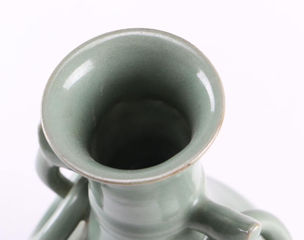 East Asian Celadon Ceramic Baluster Vase