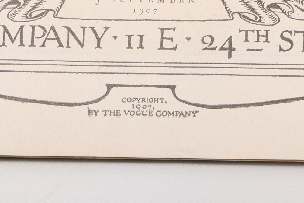 Antique September 1907 Vogue Magazine