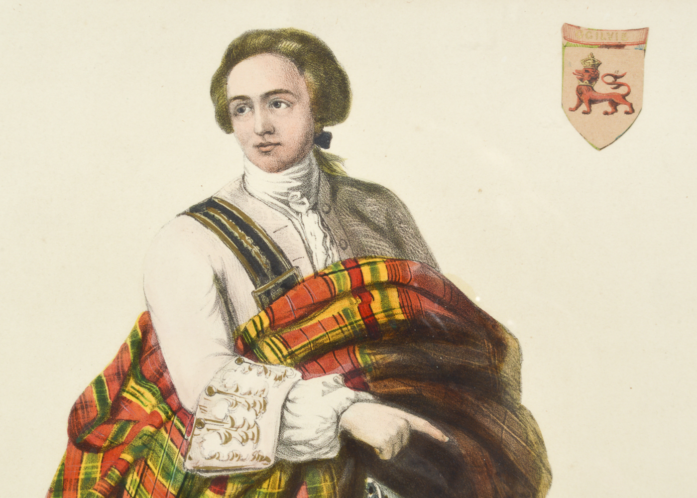 "The Clans of the Scottish Highlands" Framed Hand-Colored Lithograph Prints