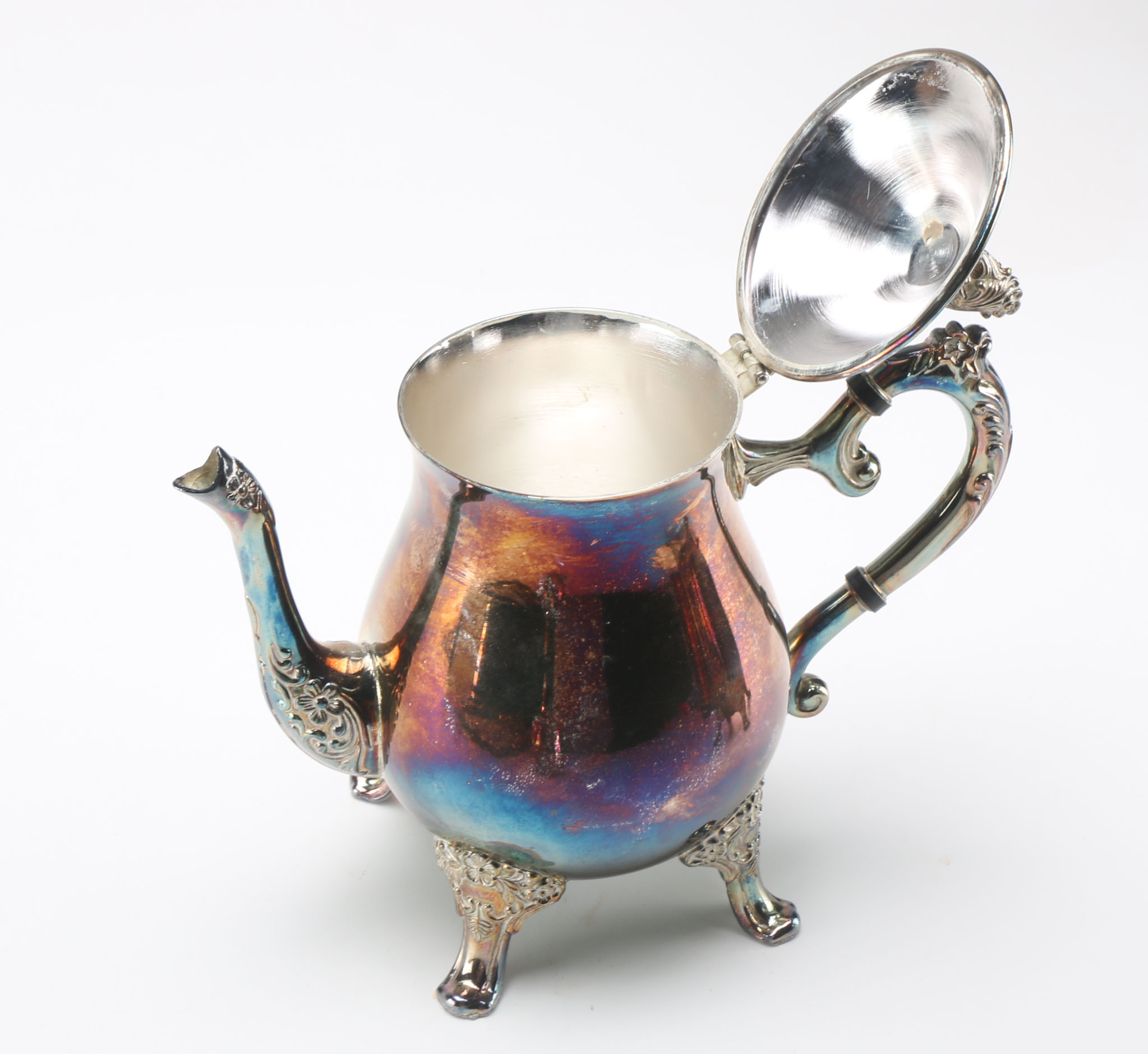 E.P. Brass Silver Plate Tea Set