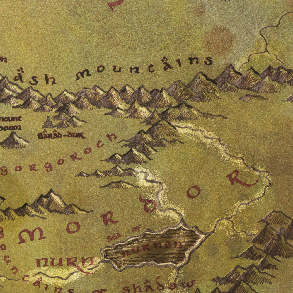 Framed "Lord of the Rings" Middle Earth Map