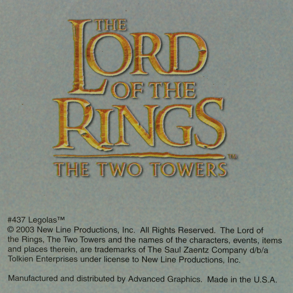 2003 "The Lord of the Rings:The Two Towers" Legolas Cardboard Stand Up
