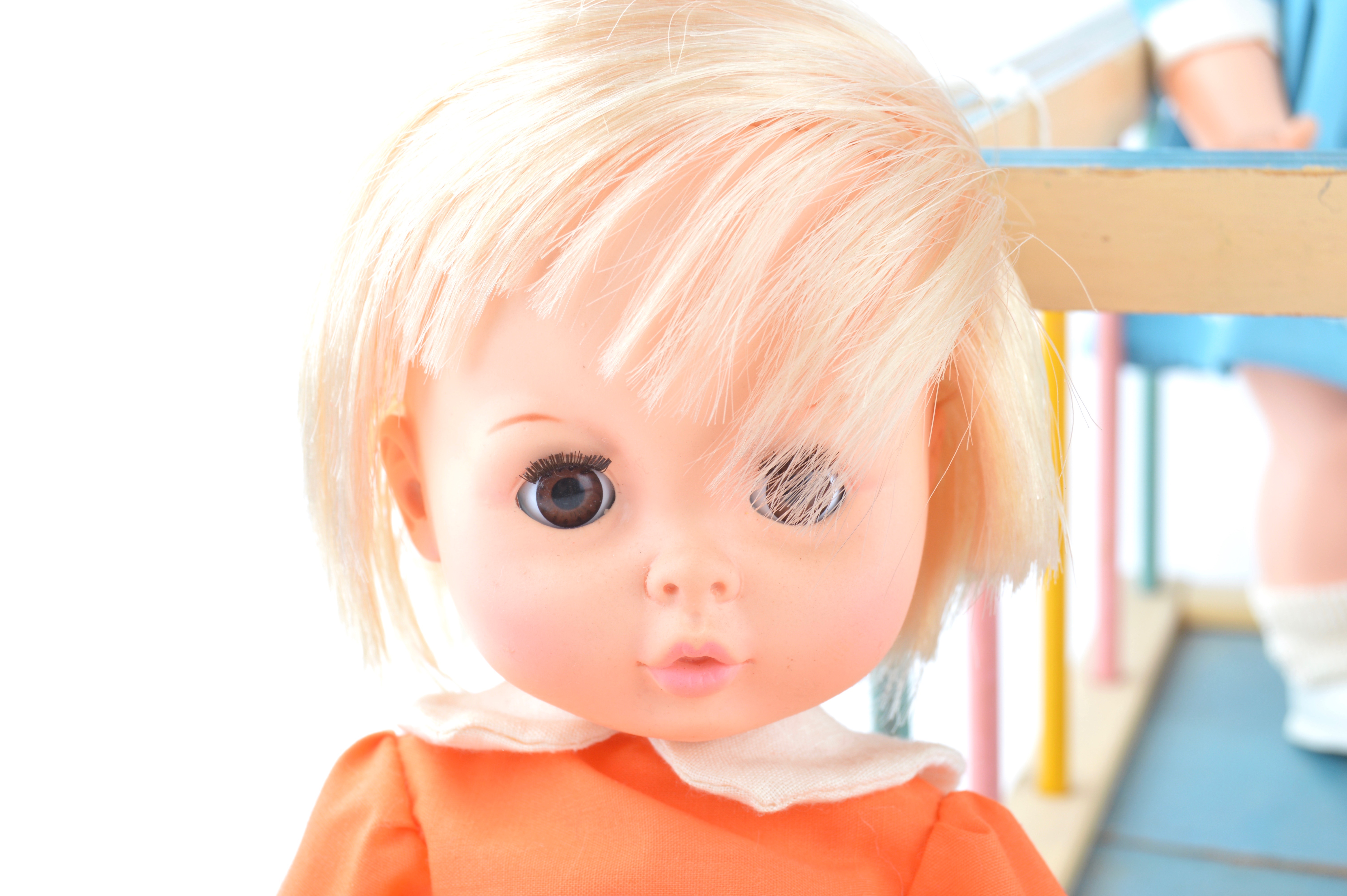 Set of Vintage Distinctive Dolls of Canada Rainbow Quints in Playpen