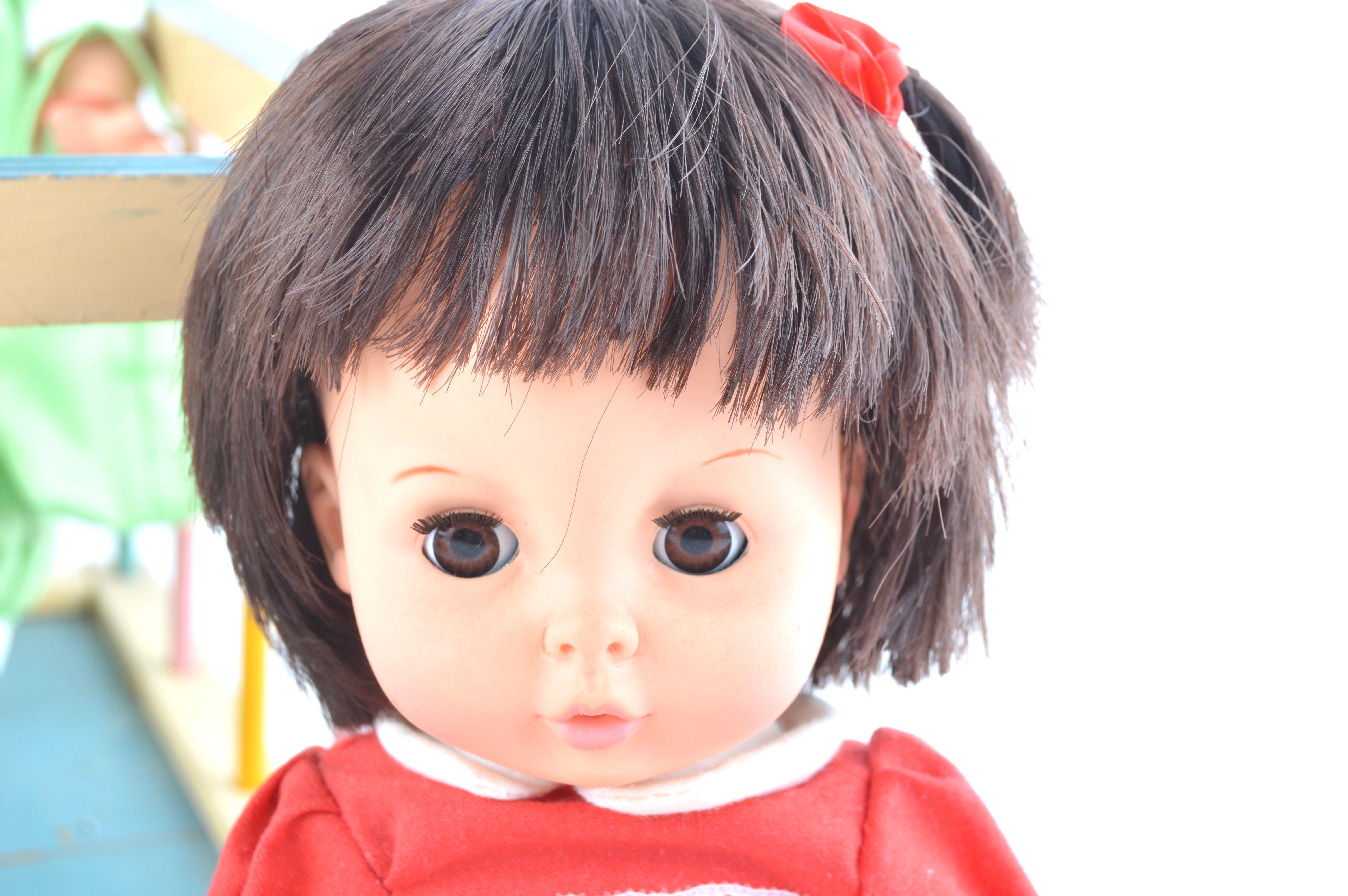 Set of Vintage Distinctive Dolls of Canada Rainbow Quints in Playpen