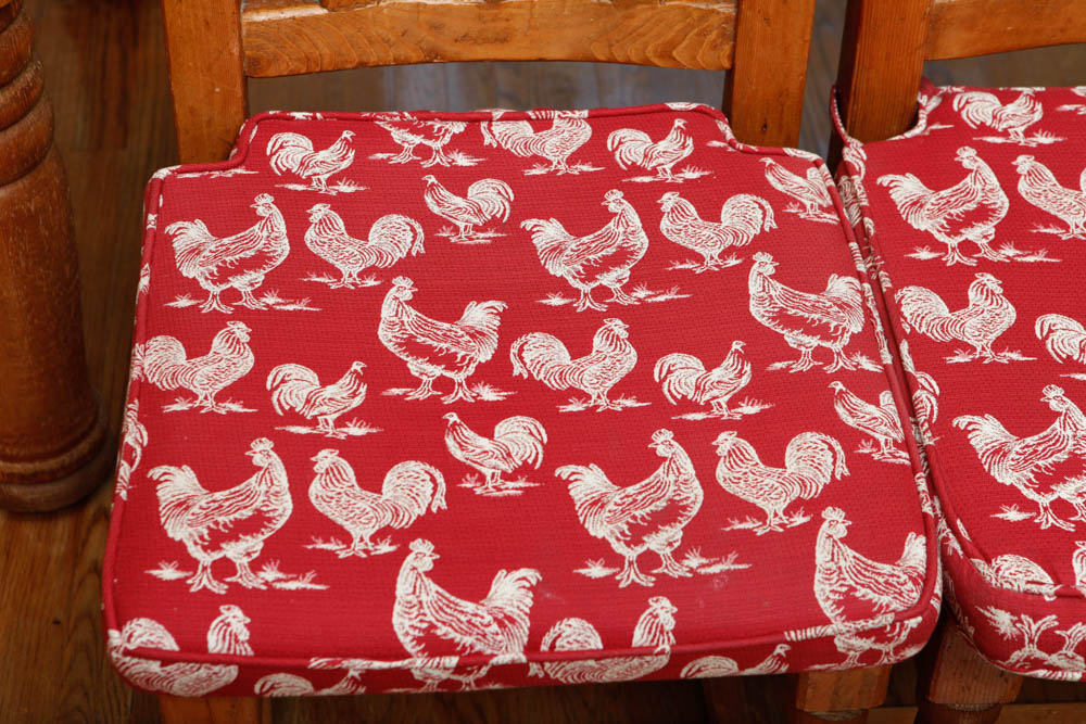 Reclaimed Pine Farm Table and Six Chairs EBTH